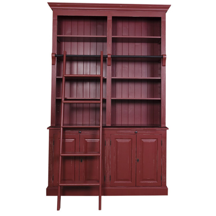 Chesham-Wooden-Bookcase-with-Ladder-029