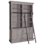 Chesham-Wooden-Bookcase-with-Ladder-030