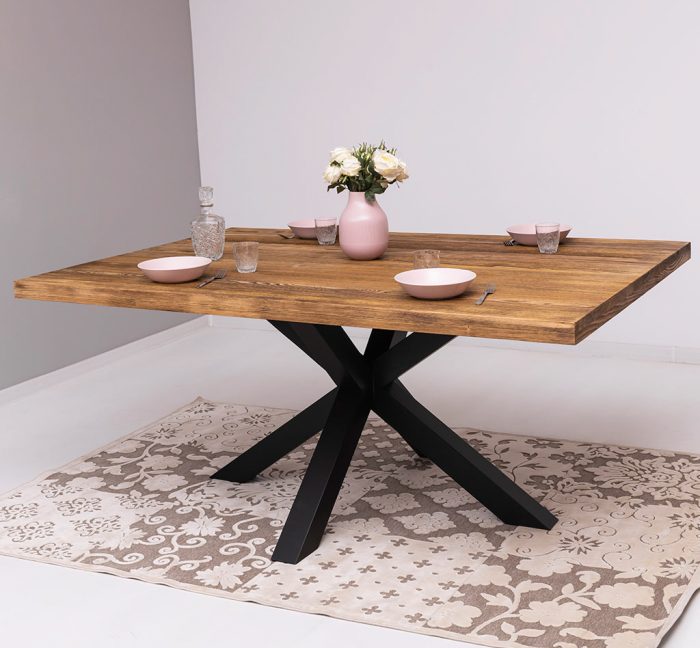 Lindsay-Crossed-Leg-Dining-Table-180cmBlack-Colour-Leg-and-Deep-brushed-064-Tabletop