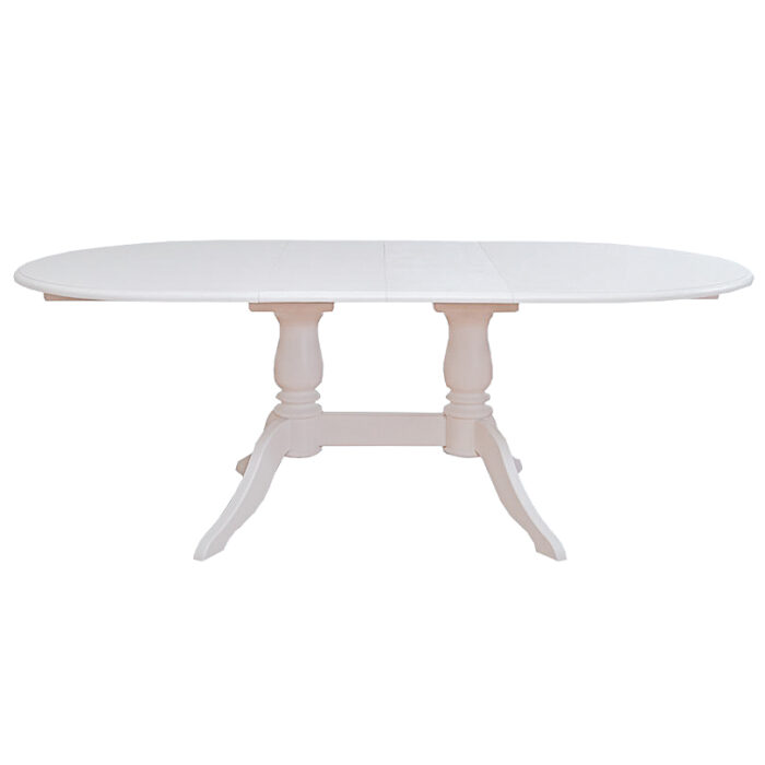 Villette-Oval-Extendable-Dining-Table White-Colour-Paint-004