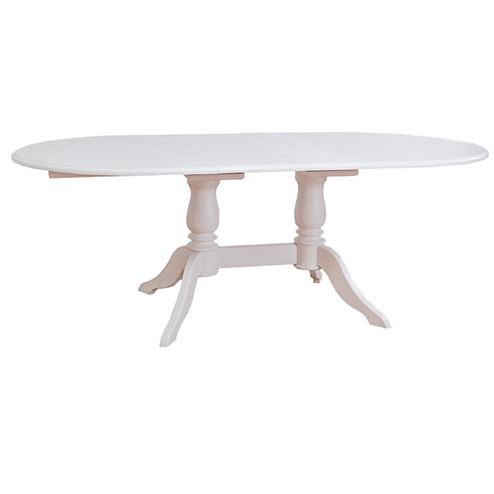 Villette-Oval-Extendable-Dining-Table White-Colour-Paint-004