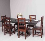 Lindsay-Crossed-Leg-Dining-Table-210cm-Black-Colour-Leg-and-Deep-Brushed-083-Tabletop-with-6-Clarendon-Dining Chairs