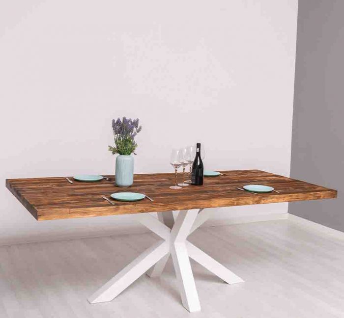 Lindsay-Crossed-Leg-Dining-Table-210cm-White-Colour-Leg-and-Deep-Brushed-064-Tabletop