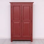 Hamilton-Solid-Raised-Doors-Wardrobe-Double-Layered-White-Colour-004+Antique-Maroon-Colour-029A